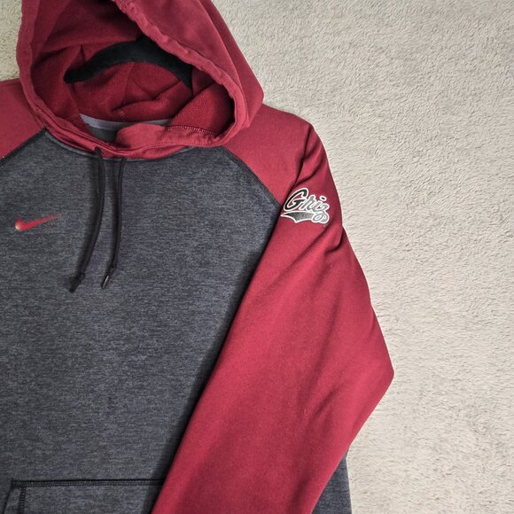 Nike Therma Fit Hoodie XXL Montana Griz Athletic Pullover Sweatshirt Grizzlies - Picture 3 of 7